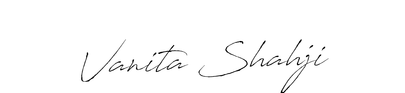 Make a beautiful signature design for name Vanita Shahji. With this signature (Antro_Vectra) style, you can create a handwritten signature for free. Vanita Shahji signature style 6 images and pictures png