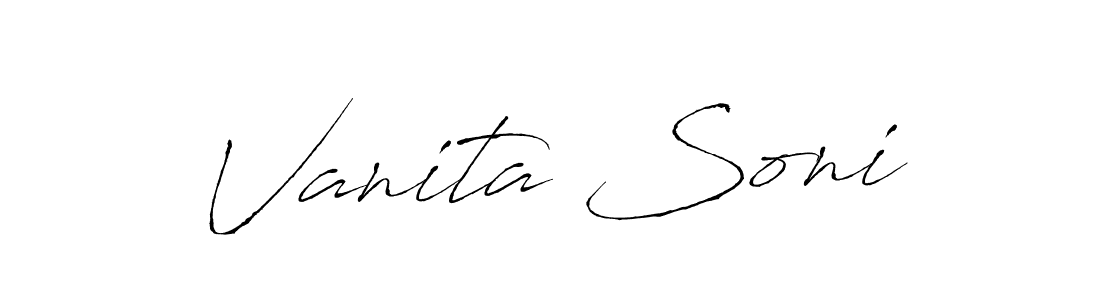 Design your own signature with our free online signature maker. With this signature software, you can create a handwritten (Antro_Vectra) signature for name Vanita Soni. Vanita Soni signature style 6 images and pictures png