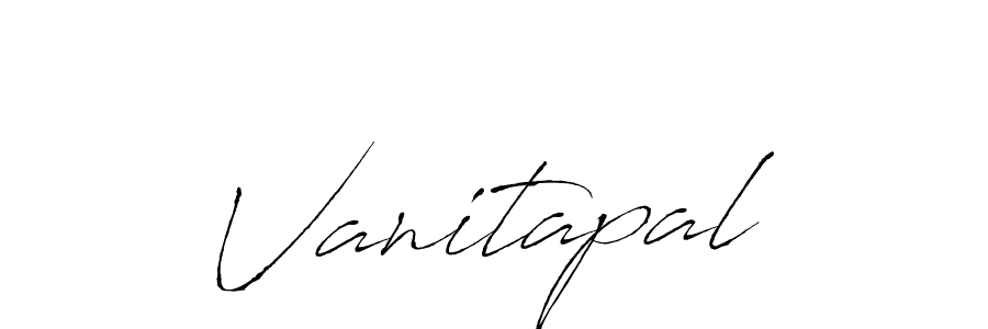 Use a signature maker to create a handwritten signature online. With this signature software, you can design (Antro_Vectra) your own signature for name Vanitapal. Vanitapal signature style 6 images and pictures png