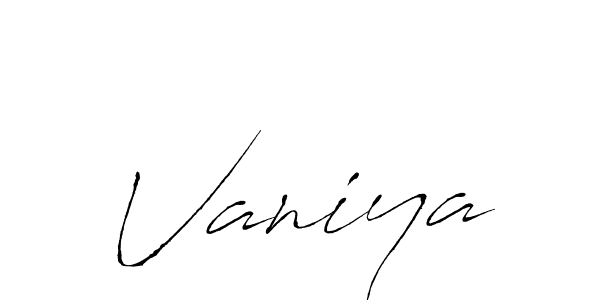 Design your own signature with our free online signature maker. With this signature software, you can create a handwritten (Antro_Vectra) signature for name Vaniya. Vaniya signature style 6 images and pictures png