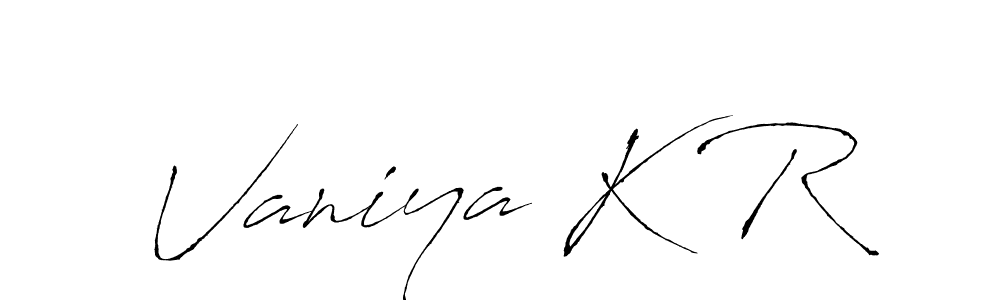 Also we have Vaniya K R name is the best signature style. Create professional handwritten signature collection using Antro_Vectra autograph style. Vaniya K R signature style 6 images and pictures png
