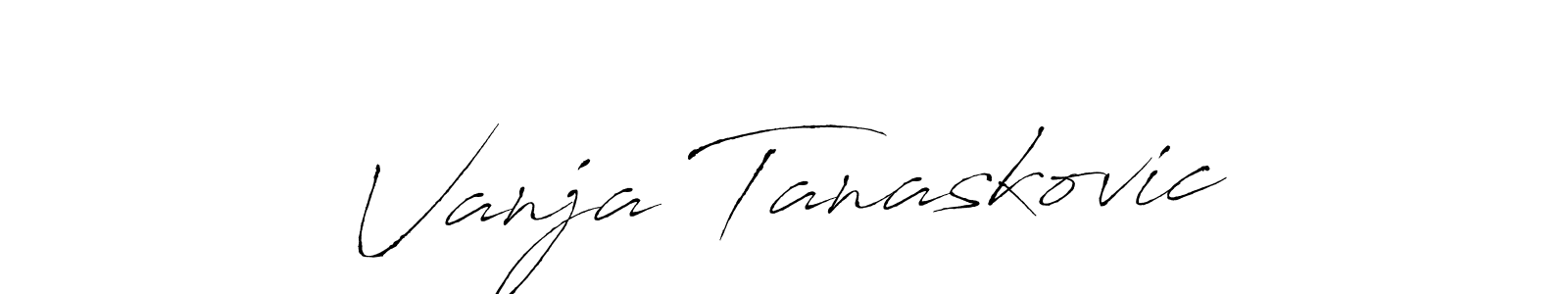 Antro_Vectra is a professional signature style that is perfect for those who want to add a touch of class to their signature. It is also a great choice for those who want to make their signature more unique. Get Vanja Tanaskovic name to fancy signature for free. Vanja Tanaskovic signature style 6 images and pictures png