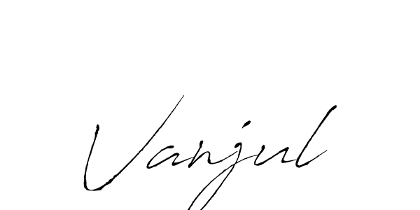 Use a signature maker to create a handwritten signature online. With this signature software, you can design (Antro_Vectra) your own signature for name Vanjul. Vanjul signature style 6 images and pictures png