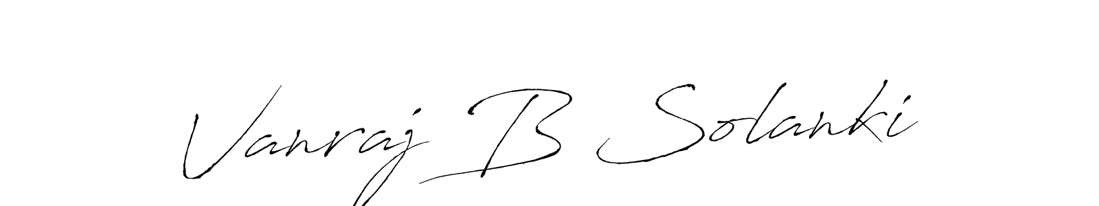 How to make Vanraj B Solanki signature? Antro_Vectra is a professional autograph style. Create handwritten signature for Vanraj B Solanki name. Vanraj B Solanki signature style 6 images and pictures png