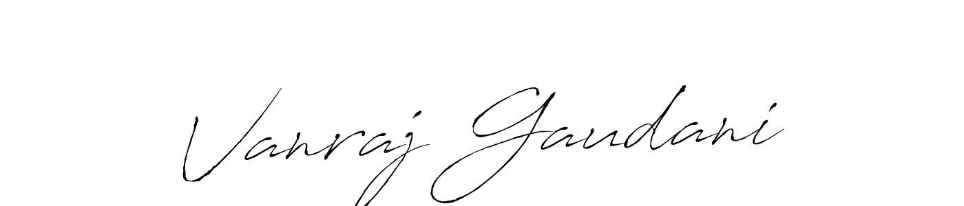 Create a beautiful signature design for name Vanraj Gaudani. With this signature (Antro_Vectra) fonts, you can make a handwritten signature for free. Vanraj Gaudani signature style 6 images and pictures png