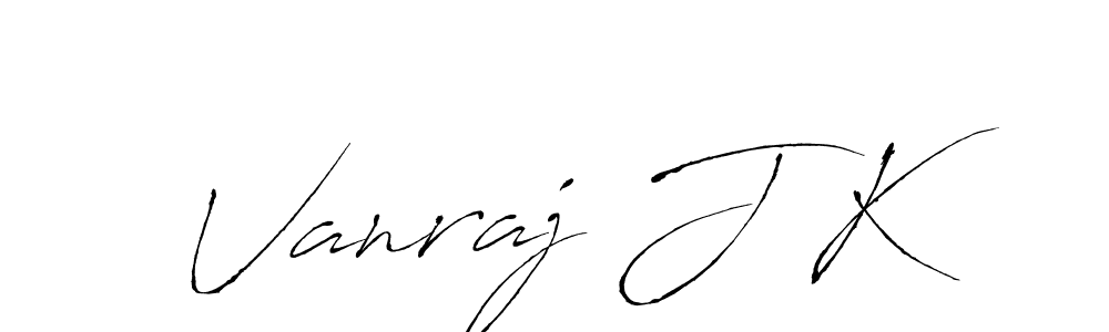 Design your own signature with our free online signature maker. With this signature software, you can create a handwritten (Antro_Vectra) signature for name Vanraj J K. Vanraj J K signature style 6 images and pictures png