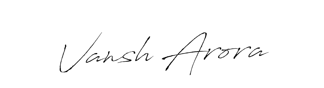 Design your own signature with our free online signature maker. With this signature software, you can create a handwritten (Antro_Vectra) signature for name Vansh Arora. Vansh Arora signature style 6 images and pictures png