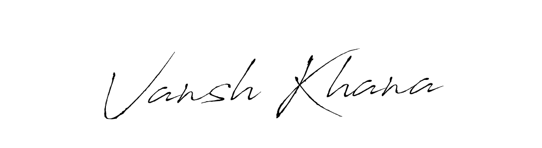 The best way (Antro_Vectra) to make a short signature is to pick only two or three words in your name. The name Vansh Khana include a total of six letters. For converting this name. Vansh Khana signature style 6 images and pictures png