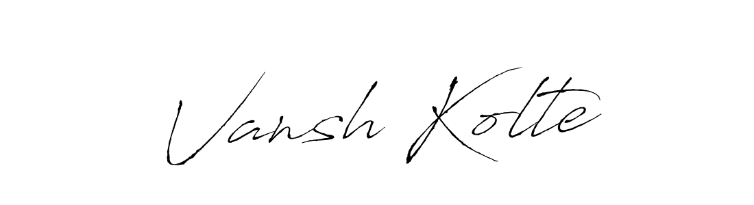Vansh Kolte stylish signature style. Best Handwritten Sign (Antro_Vectra) for my name. Handwritten Signature Collection Ideas for my name Vansh Kolte. Vansh Kolte signature style 6 images and pictures png