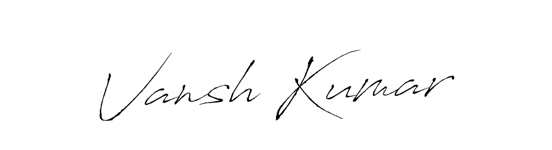 Design your own signature with our free online signature maker. With this signature software, you can create a handwritten (Antro_Vectra) signature for name Vansh Kumar. Vansh Kumar signature style 6 images and pictures png