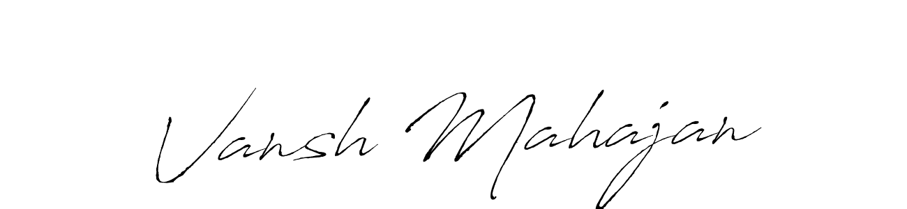 Create a beautiful signature design for name Vansh Mahajan. With this signature (Antro_Vectra) fonts, you can make a handwritten signature for free. Vansh Mahajan signature style 6 images and pictures png