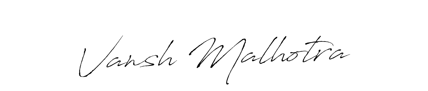 Antro_Vectra is a professional signature style that is perfect for those who want to add a touch of class to their signature. It is also a great choice for those who want to make their signature more unique. Get Vansh Malhotra name to fancy signature for free. Vansh Malhotra signature style 6 images and pictures png