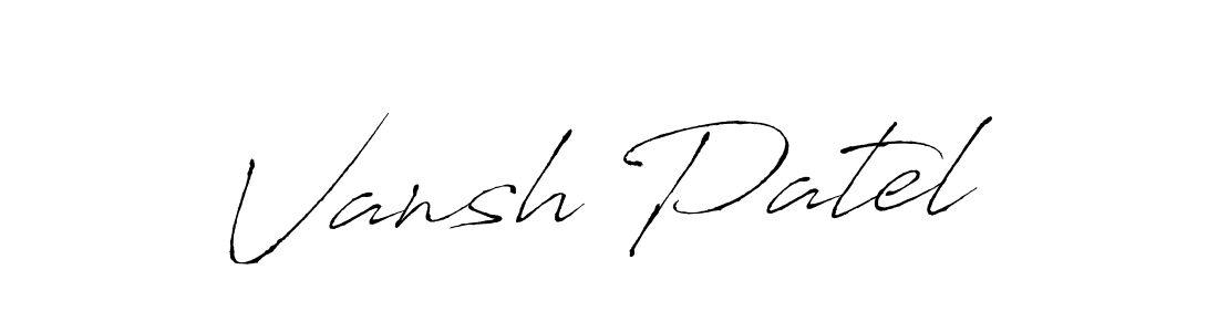 Create a beautiful signature design for name Vansh Patel. With this signature (Antro_Vectra) fonts, you can make a handwritten signature for free. Vansh Patel signature style 6 images and pictures png