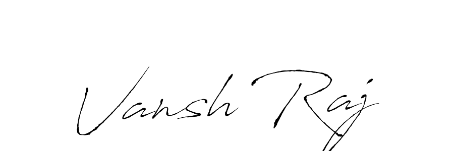 How to make Vansh Raj name signature. Use Antro_Vectra style for creating short signs online. This is the latest handwritten sign. Vansh Raj signature style 6 images and pictures png