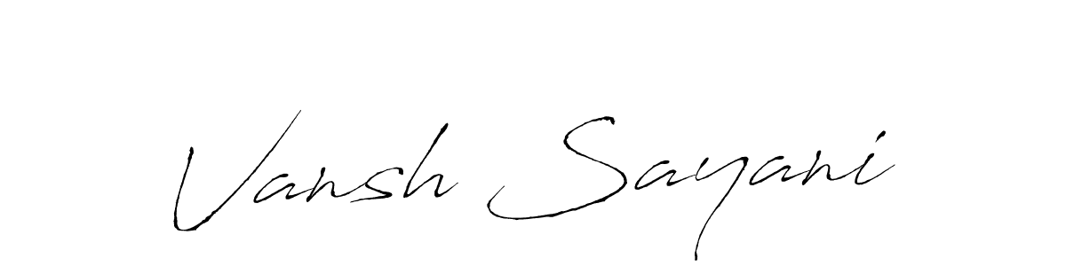 Antro_Vectra is a professional signature style that is perfect for those who want to add a touch of class to their signature. It is also a great choice for those who want to make their signature more unique. Get Vansh Sayani name to fancy signature for free. Vansh Sayani signature style 6 images and pictures png