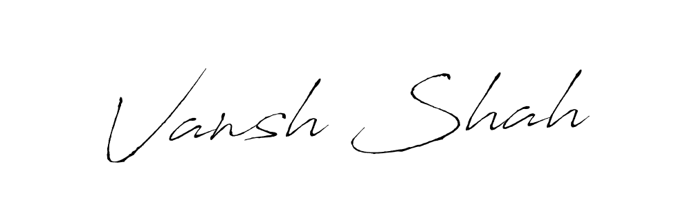 How to make Vansh Shah signature? Antro_Vectra is a professional autograph style. Create handwritten signature for Vansh Shah name. Vansh Shah signature style 6 images and pictures png