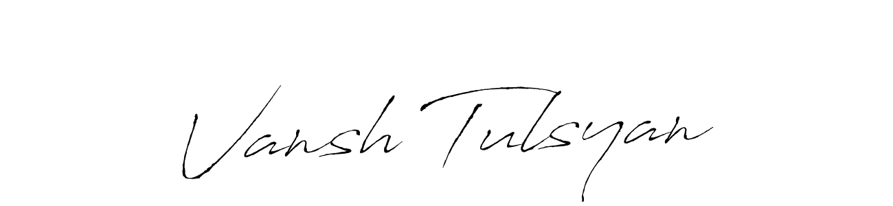 How to make Vansh Tulsyan signature? Antro_Vectra is a professional autograph style. Create handwritten signature for Vansh Tulsyan name. Vansh Tulsyan signature style 6 images and pictures png