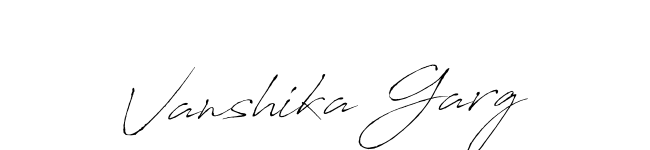 How to make Vanshika Garg name signature. Use Antro_Vectra style for creating short signs online. This is the latest handwritten sign. Vanshika Garg signature style 6 images and pictures png