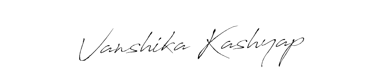 Design your own signature with our free online signature maker. With this signature software, you can create a handwritten (Antro_Vectra) signature for name Vanshika Kashyap. Vanshika Kashyap signature style 6 images and pictures png