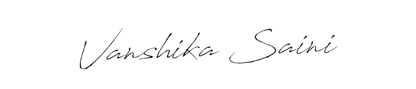 Use a signature maker to create a handwritten signature online. With this signature software, you can design (Antro_Vectra) your own signature for name Vanshika Saini. Vanshika Saini signature style 6 images and pictures png