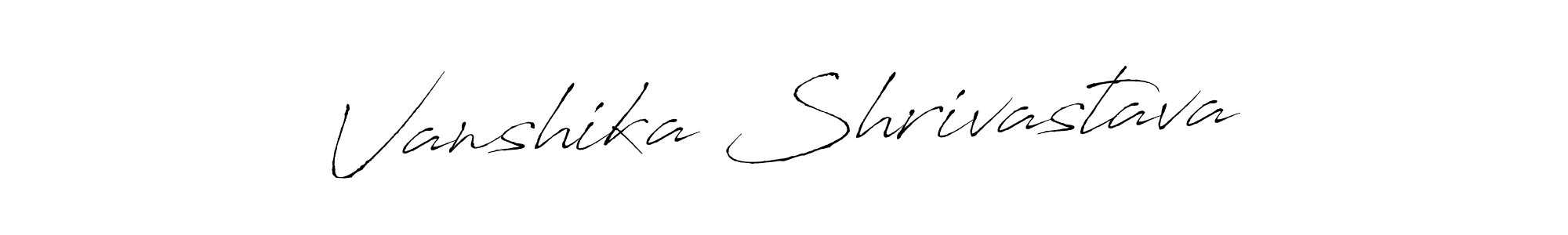 The best way (Antro_Vectra) to make a short signature is to pick only two or three words in your name. The name Vanshika Shrivastava include a total of six letters. For converting this name. Vanshika Shrivastava signature style 6 images and pictures png