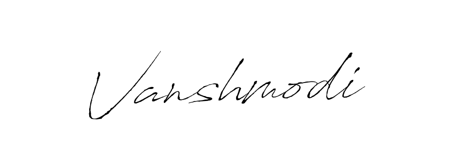 Design your own signature with our free online signature maker. With this signature software, you can create a handwritten (Antro_Vectra) signature for name Vanshmodi. Vanshmodi signature style 6 images and pictures png