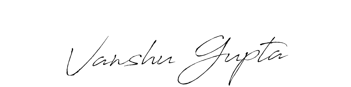 How to make Vanshu Gupta name signature. Use Antro_Vectra style for creating short signs online. This is the latest handwritten sign. Vanshu Gupta signature style 6 images and pictures png