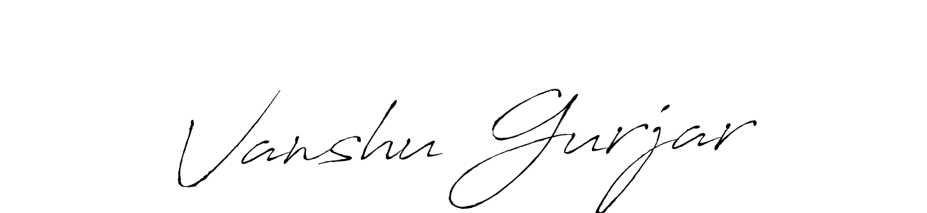 Also we have Vanshu Gurjar name is the best signature style. Create professional handwritten signature collection using Antro_Vectra autograph style. Vanshu Gurjar signature style 6 images and pictures png