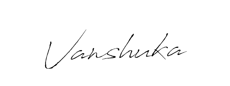 How to make Vanshuka signature? Antro_Vectra is a professional autograph style. Create handwritten signature for Vanshuka name. Vanshuka signature style 6 images and pictures png