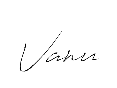 Design your own signature with our free online signature maker. With this signature software, you can create a handwritten (Antro_Vectra) signature for name Vanu. Vanu signature style 6 images and pictures png