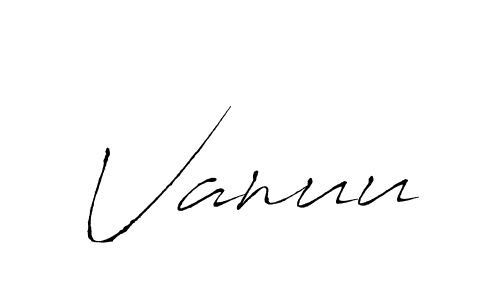 Design your own signature with our free online signature maker. With this signature software, you can create a handwritten (Antro_Vectra) signature for name Vanuu. Vanuu signature style 6 images and pictures png