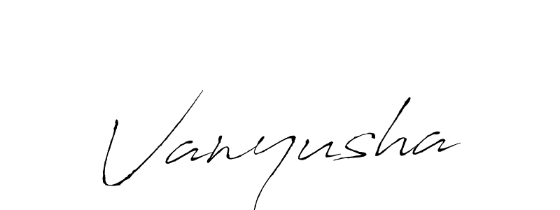Use a signature maker to create a handwritten signature online. With this signature software, you can design (Antro_Vectra) your own signature for name Vanyusha. Vanyusha signature style 6 images and pictures png
