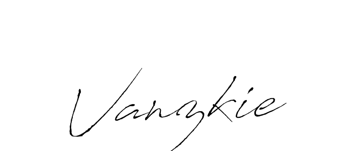 Design your own signature with our free online signature maker. With this signature software, you can create a handwritten (Antro_Vectra) signature for name Vanzkie. Vanzkie signature style 6 images and pictures png