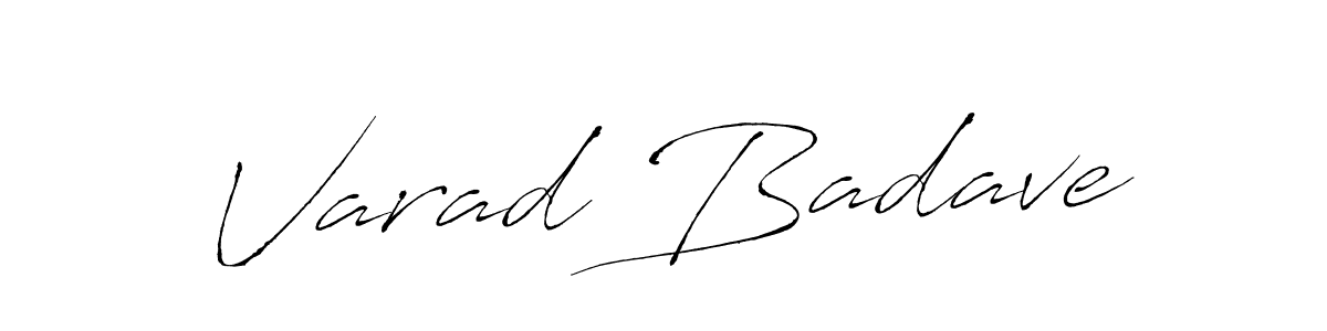 Make a beautiful signature design for name Varad Badave. With this signature (Antro_Vectra) style, you can create a handwritten signature for free. Varad Badave signature style 6 images and pictures png