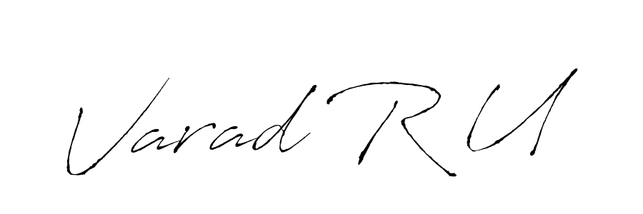 How to make Varad R U name signature. Use Antro_Vectra style for creating short signs online. This is the latest handwritten sign. Varad R U signature style 6 images and pictures png