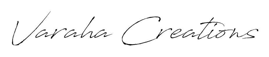 Discover the perfect balance of readability and style for Varaha Creations with Antro_Vectra font. Create your dream signature today. Varaha Creations signature style 6 images and pictures png
