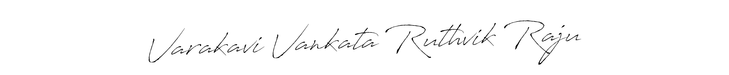 Create a beautiful signature design for name Varakavi Vankata Ruthvik Raju. With this signature (Antro_Vectra) fonts, you can make a handwritten signature for free. Varakavi Vankata Ruthvik Raju signature style 6 images and pictures png