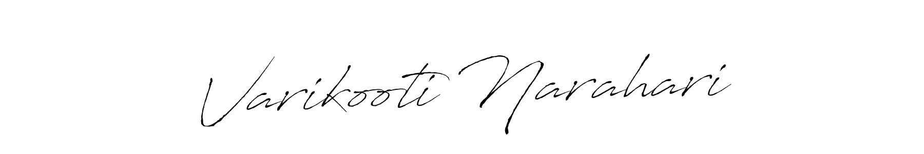 Make a beautiful signature design for name Varikooti Narahari. With this signature (Antro_Vectra) style, you can create a handwritten signature for free. Varikooti Narahari signature style 6 images and pictures png