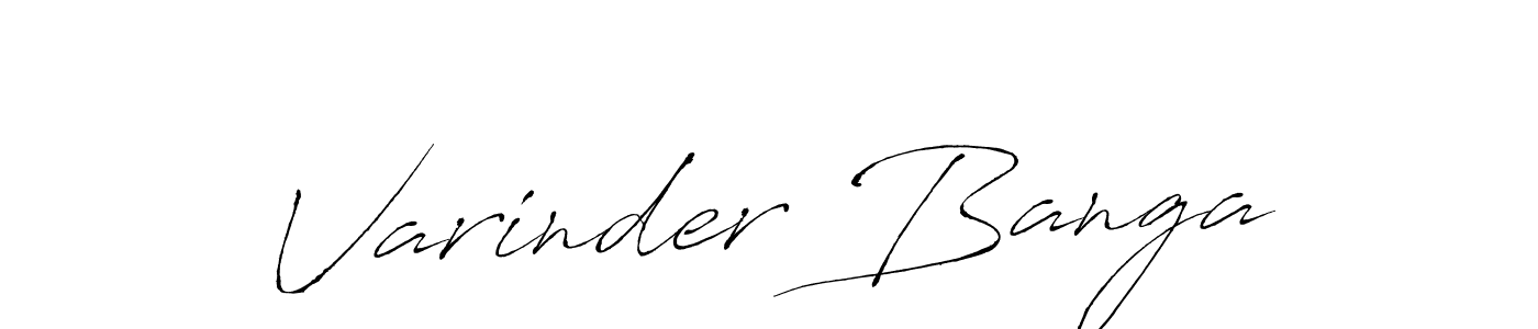 Make a beautiful signature design for name Varinder Banga. With this signature (Antro_Vectra) style, you can create a handwritten signature for free. Varinder Banga signature style 6 images and pictures png