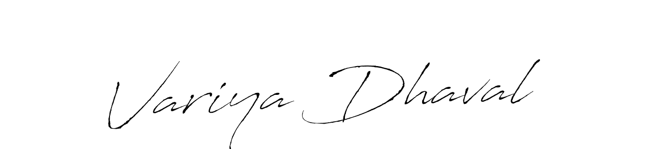 Make a beautiful signature design for name Variya Dhaval. With this signature (Antro_Vectra) style, you can create a handwritten signature for free. Variya Dhaval signature style 6 images and pictures png