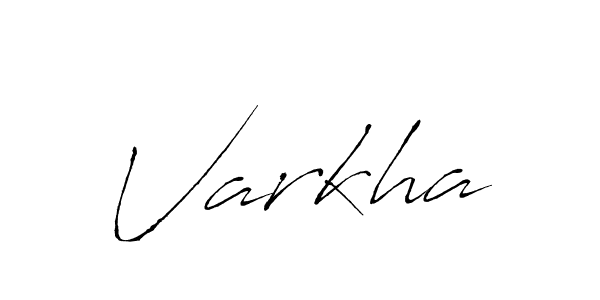 Design your own signature with our free online signature maker. With this signature software, you can create a handwritten (Antro_Vectra) signature for name Varkha. Varkha signature style 6 images and pictures png