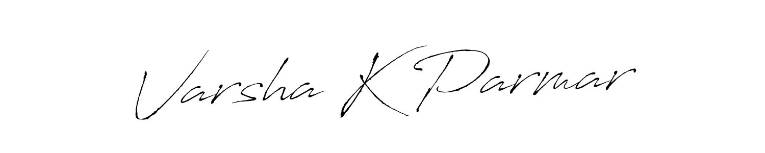 How to make Varsha K Parmar name signature. Use Antro_Vectra style for creating short signs online. This is the latest handwritten sign. Varsha K Parmar signature style 6 images and pictures png