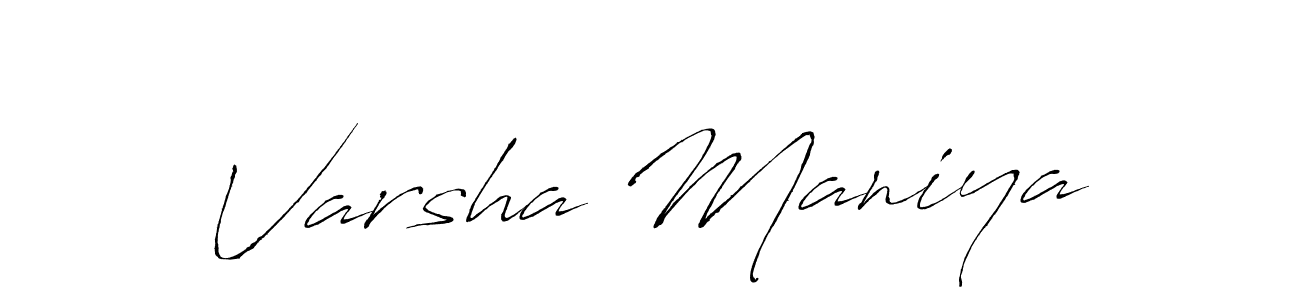 Make a beautiful signature design for name Varsha Maniya. With this signature (Antro_Vectra) style, you can create a handwritten signature for free. Varsha Maniya signature style 6 images and pictures png