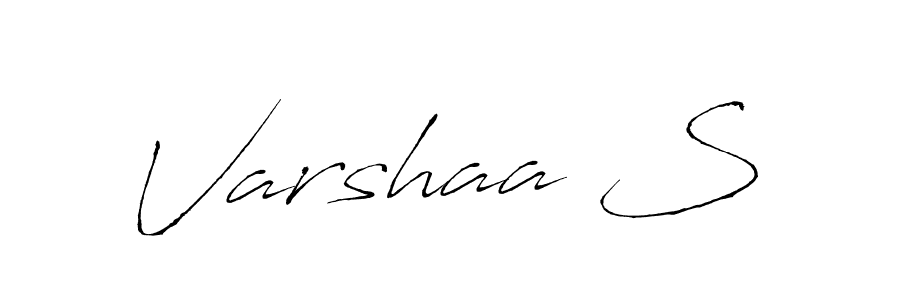 This is the best signature style for the Varshaa S name. Also you like these signature font (Antro_Vectra). Mix name signature. Varshaa S signature style 6 images and pictures png