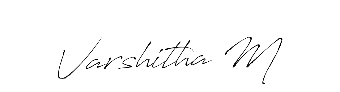 How to make Varshitha M name signature. Use Antro_Vectra style for creating short signs online. This is the latest handwritten sign. Varshitha M signature style 6 images and pictures png