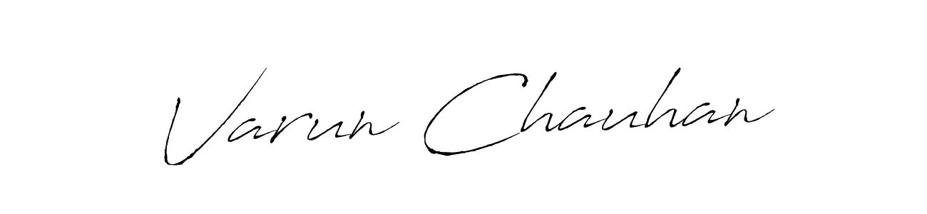 How to make Varun Chauhan name signature. Use Antro_Vectra style for creating short signs online. This is the latest handwritten sign. Varun Chauhan signature style 6 images and pictures png
