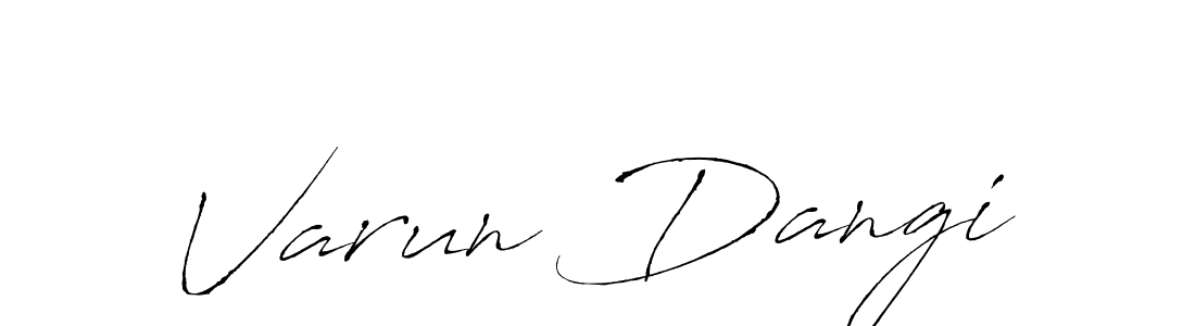 Varun Dangi stylish signature style. Best Handwritten Sign (Antro_Vectra) for my name. Handwritten Signature Collection Ideas for my name Varun Dangi. Varun Dangi signature style 6 images and pictures png