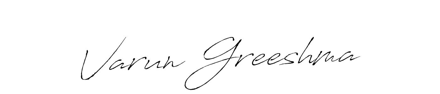 Create a beautiful signature design for name Varun Greeshma. With this signature (Antro_Vectra) fonts, you can make a handwritten signature for free. Varun Greeshma signature style 6 images and pictures png