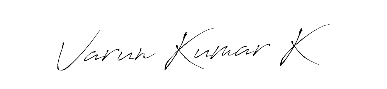 if you are searching for the best signature style for your name Varun Kumar K. so please give up your signature search. here we have designed multiple signature styles  using Antro_Vectra. Varun Kumar K signature style 6 images and pictures png
