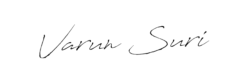The best way (Antro_Vectra) to make a short signature is to pick only two or three words in your name. The name Varun Suri include a total of six letters. For converting this name. Varun Suri signature style 6 images and pictures png
